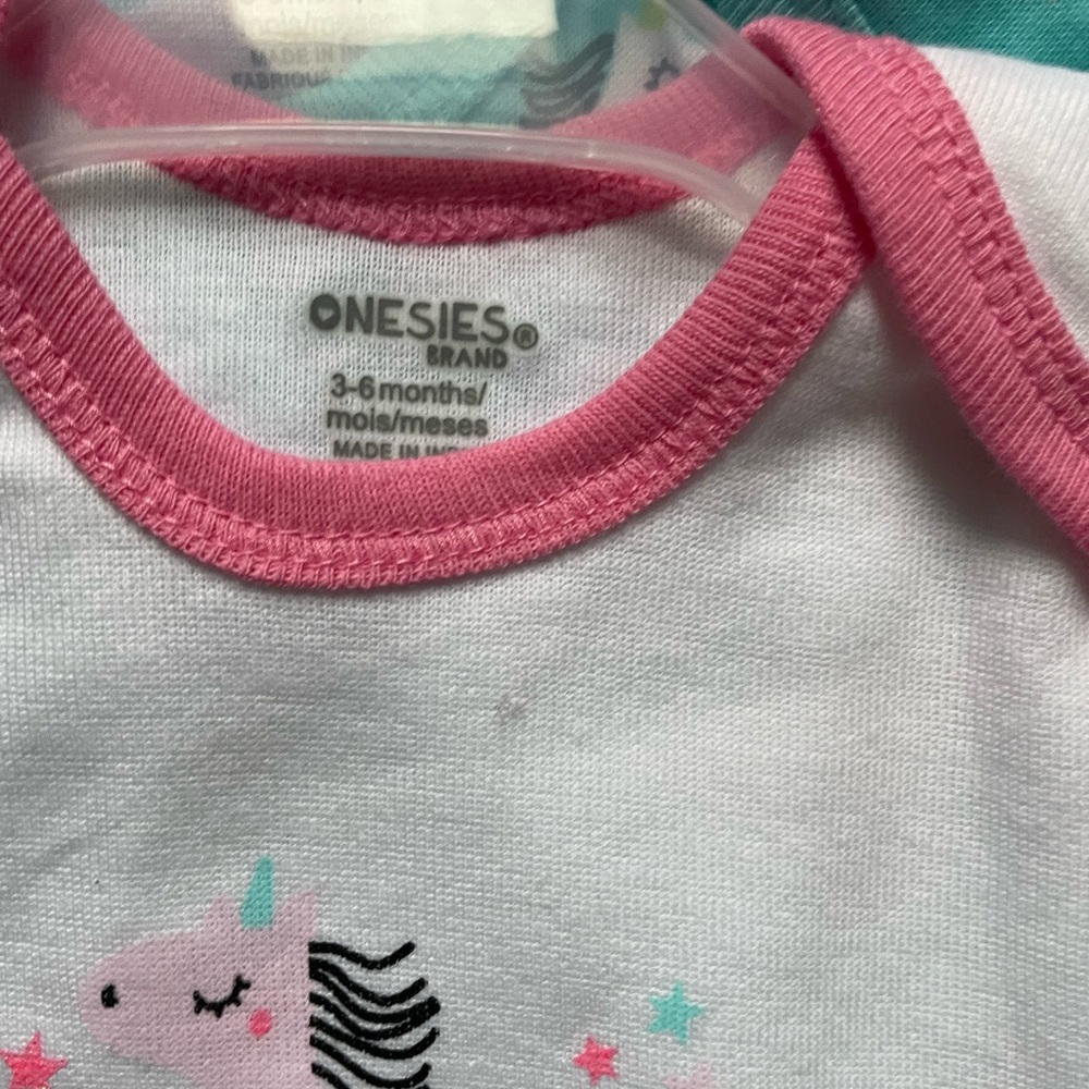 Onesies brand unicorn short sleeve bodysuits size 3-6 months-Bundle of 3